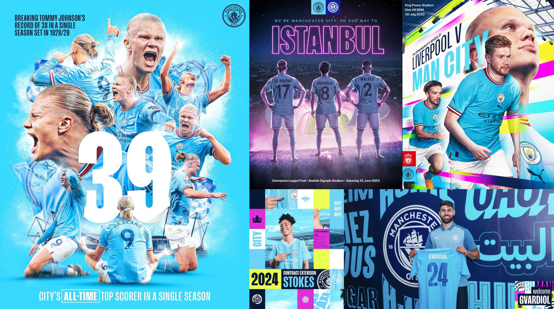 A collage of City players