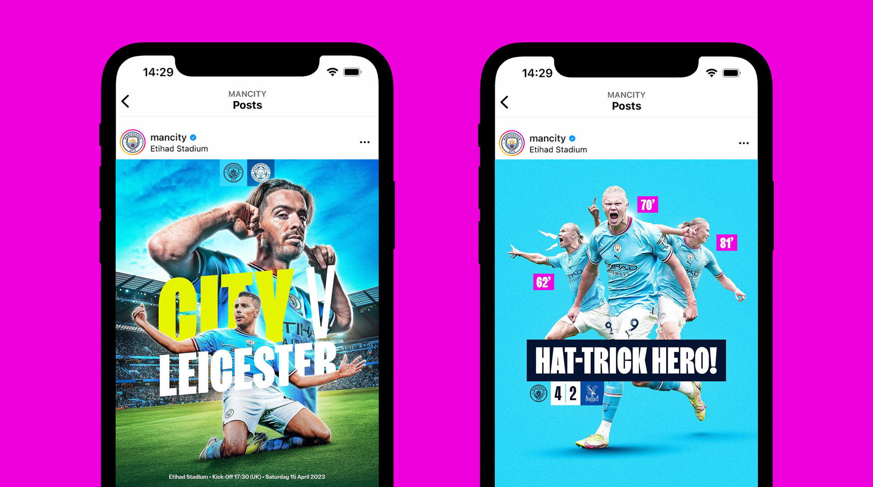 Social Media posts by Man City